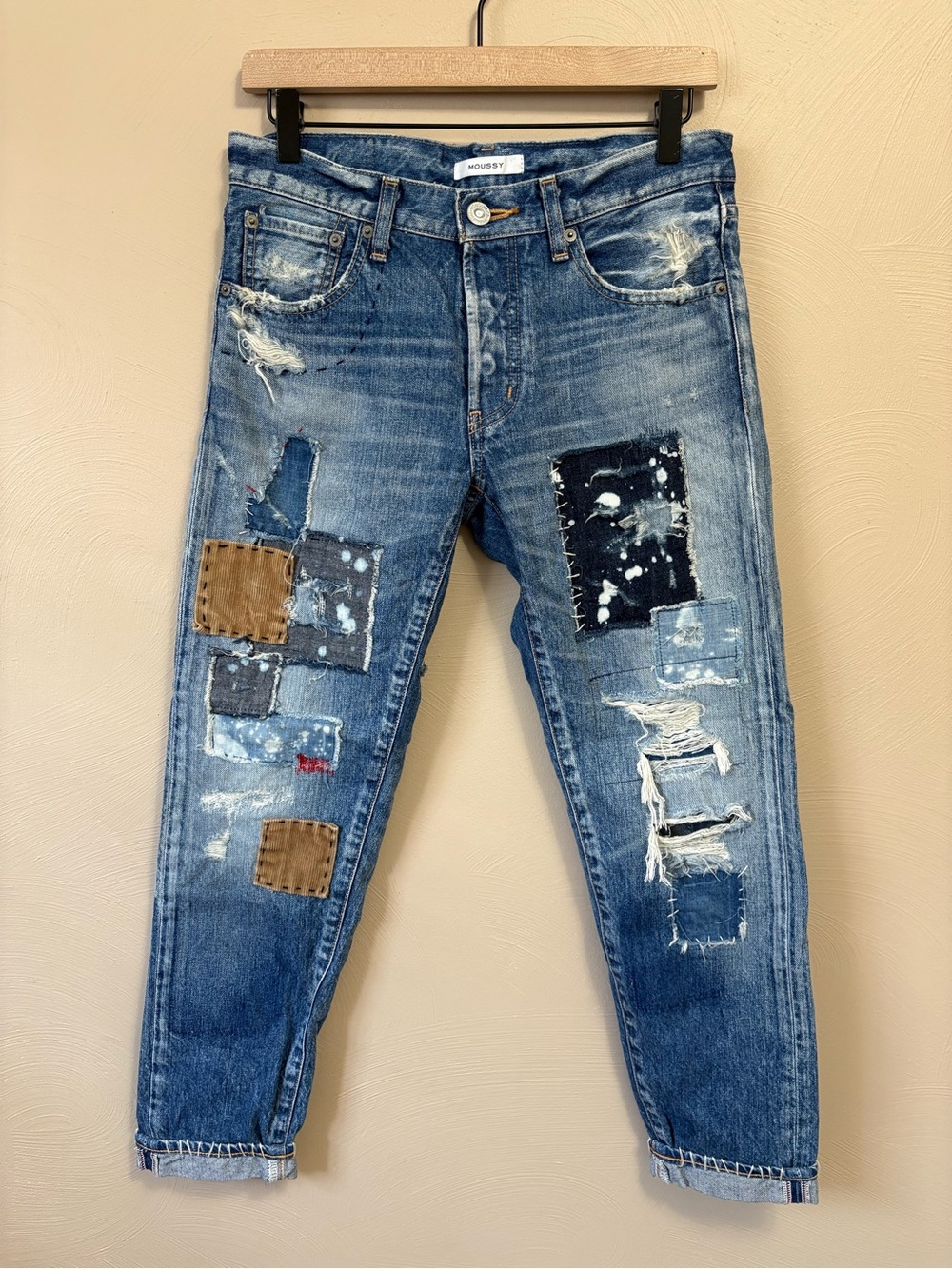 Moussy Japanese Patchwork Jeans Size 27